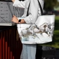 thumbnail image 6 of Goofa Running White Horses Print Beach Bags Waterproof Beach Tote Bag Zipper Sandproof Swim Pool Bag Large Tote Beach Vacation Travel, 6 of 6