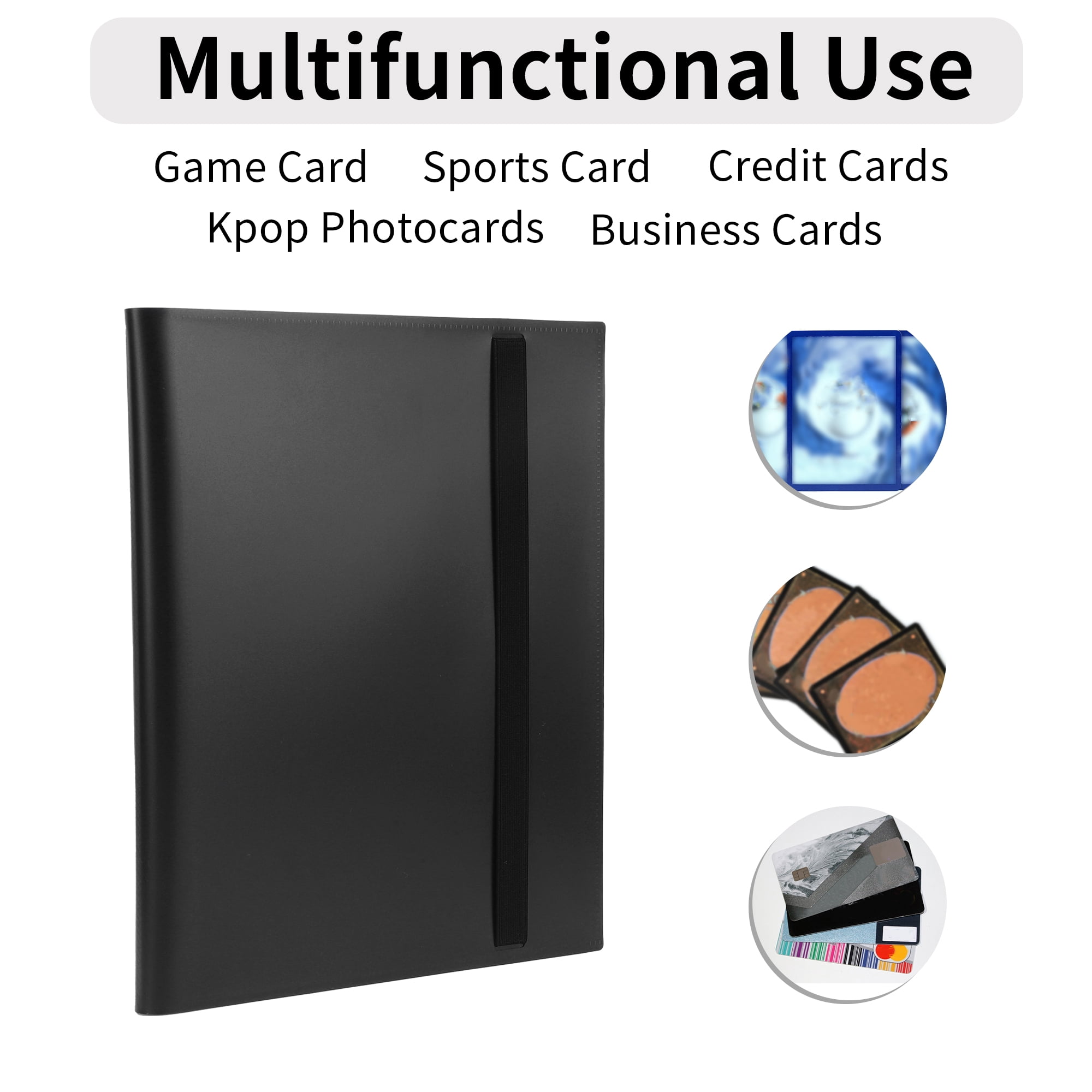 9 Pockets Card Binder with 360 Sleeves Trading Card Collector Album Holders Black