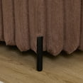 thumbnail image 5 of 49.2" Wide Ottoman Oval Storage Bench,Entryway Bench with  Faux Fur Upholstered,Flip Top Lid,Black Metal Legs,Capacity 275lbs,for Living Room,Entryway,Dorm,Bedroom,Brown, 5 of 7