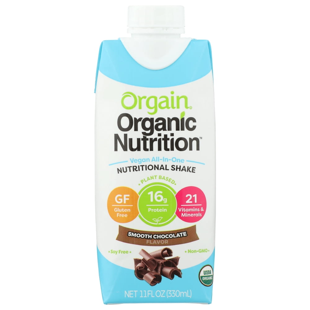 Orgain Organic Vegan Nutritional Shakes Smooth Chocolate, 11 Fl Oz