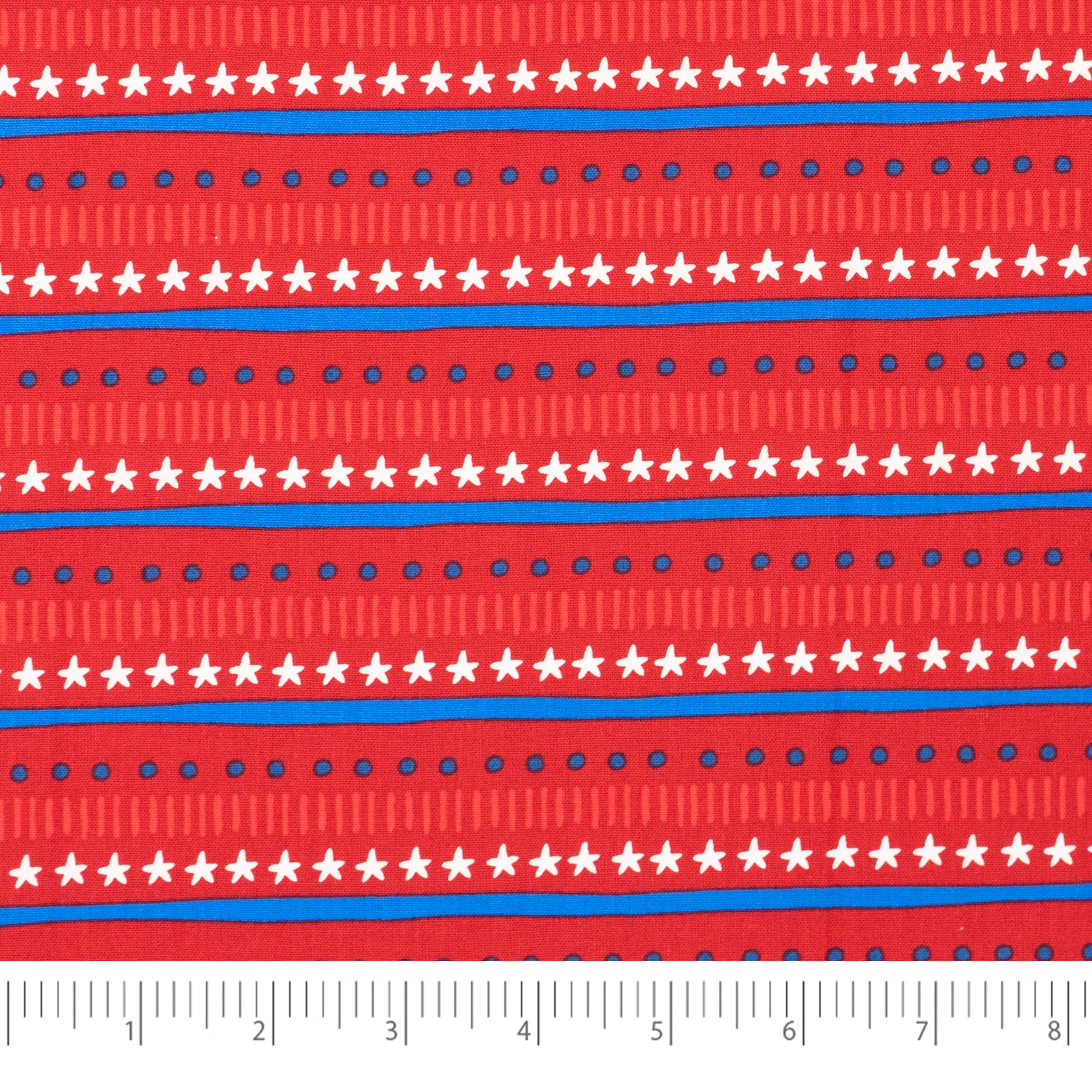 Singer, 100% Cotton, Stars & Dots On Royal Red, Cut by Yard