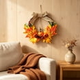 thumbnail image 5 of AYktou Fall Wreath with Artificial Maple Leaves Pumpkin & Berry, Artificial Floral Wreath for Front Door, Thanksgiving Halloween Wreath Autumn Garland Wall Farmhouse Holiday Outdoor Indoor Decor, 5 of 6