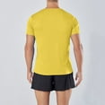 thumbnail image 5 of Jessboyy Gym T Shirts for Men Stretchy Crewneck Short Sleeve Workout Shirt Active Fit Casual Running Fitness Tops Summer Solid Basic Athletic Tees Yellow,XXL, 5 of 9