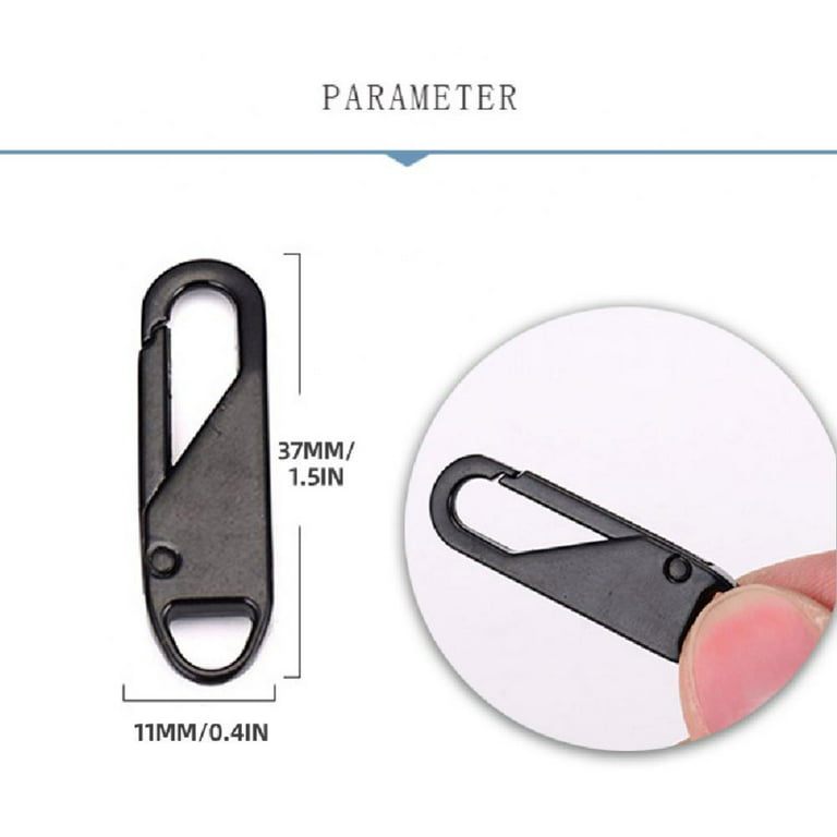 Goyunwell 40pcs #5 Zipper Pulls Metal Zipper Head Nylon Zipper Slider for  Purse Silver 