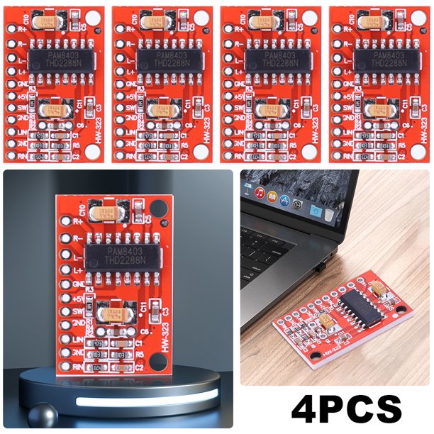 DQrwqpou PAM8403 Placa Amplificador Potencia Digital Módulo Mini Amplificador Doble Canal 2 * 3W 5V