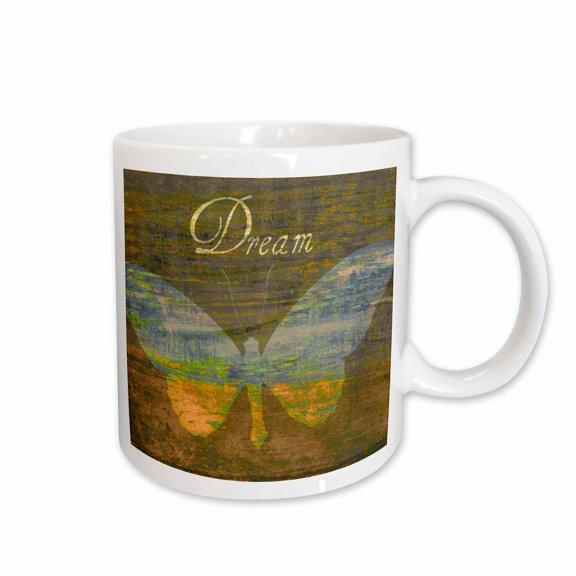 3drose, Bronze Dream Butterfly- Inspirational Words- Art, 11oz Mug