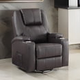 thumbnail image 6 of Benjara Evans 37" Recliner Chair- Power Lift- 2 Cupholders- Brown Faux Leather, 6 of 6