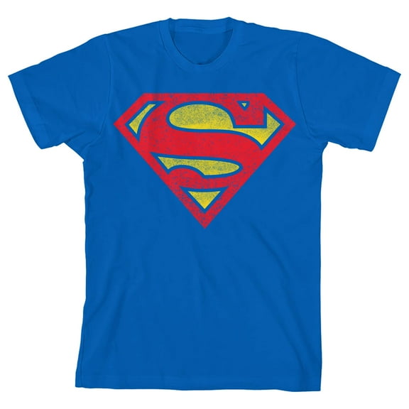 Superman Logo Boy's Royal Blue T-shirt-Medium