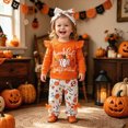 thumbnail image 2 of HCNTES Baby Girl Clothes Winter Girls 2 Outfits Girls 6 9 12 18 Months Long Sleeve Letter "thankful grateful and blessed" Pumpkin Print Sweatshirt Pants Clothing Set, 2 of 7