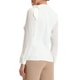 thumbnail image 3 of Allegra K Work Office Blouse for Women's Bow Tie Neck Buttons Mesh Sleeve Chiffon Tops, 3 of 6