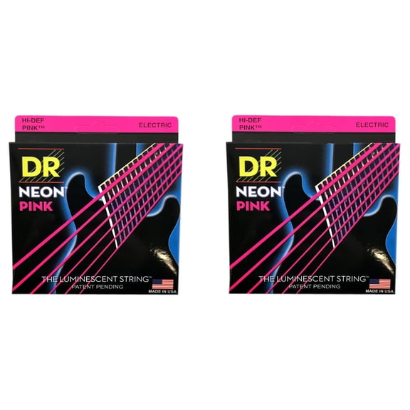 DR Strings Guitar Strings 2-Pack Electric Neon Pink 10-46 Medium