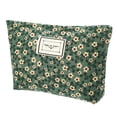 thumbnail image 1 of Bolsa de maquillaje floral, bolsa de maquillaje de gran capacidad, bolsa de cosméticos, bolsas de cosméticos para mujeres para monedero, fundas, lápices labiales, pinceles, verde, 1 of 7