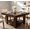 Dark walnut brown, variant on MERXENG Square Dining Table with Storage, Triangular Supports, Black