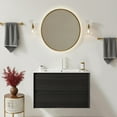 thumbnail image 6 of 30"  Wall-Mounted Floating Bathroom Vanity with Sink 2 Soft-Close Drawers for Storage, Pre-Assembled, Dark Oak Woodgrain Finish, 6 of 7