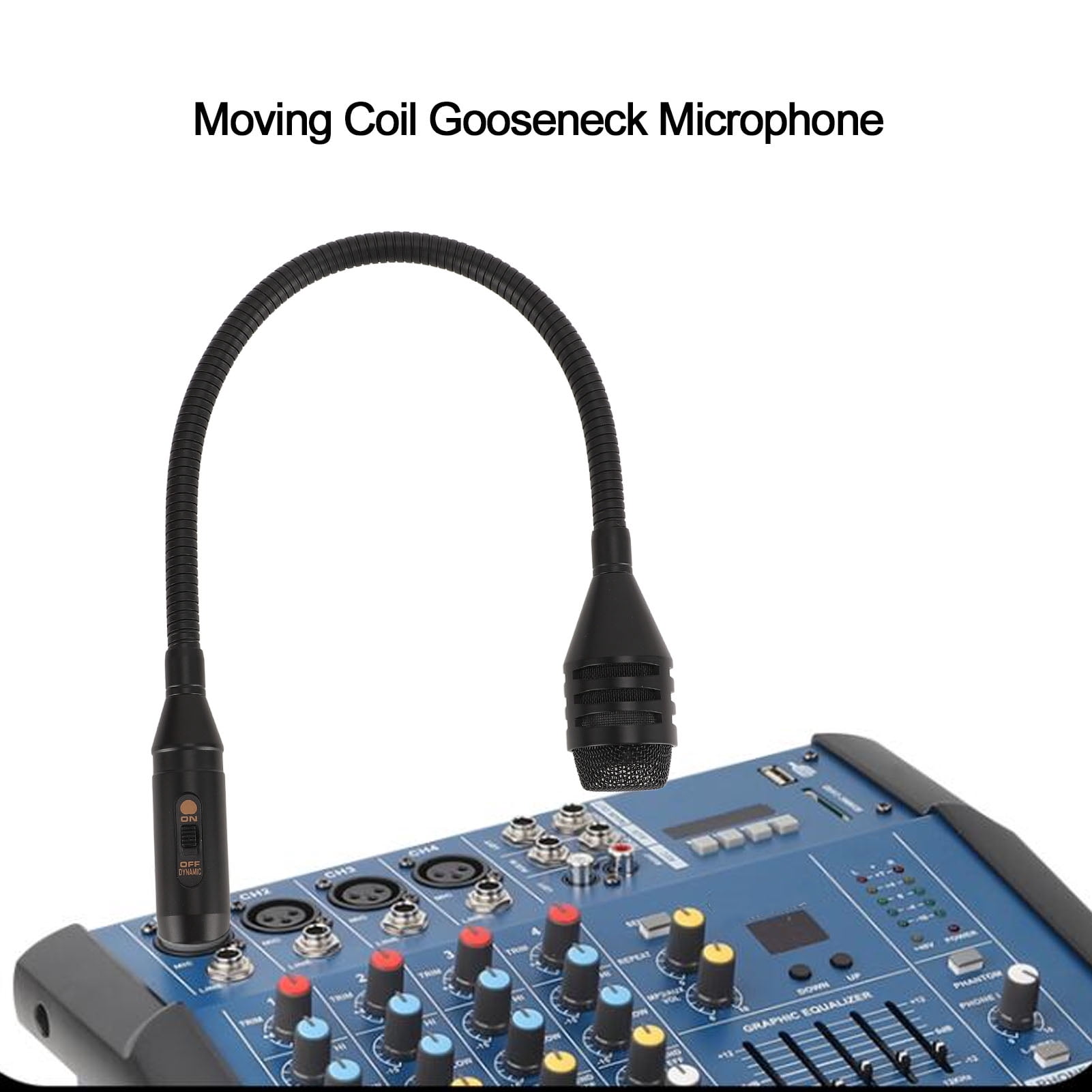 Durable Gooseneck DJ Mic, XLR Connection, Moving Coil Design, Ideal For Vocal  Instrument