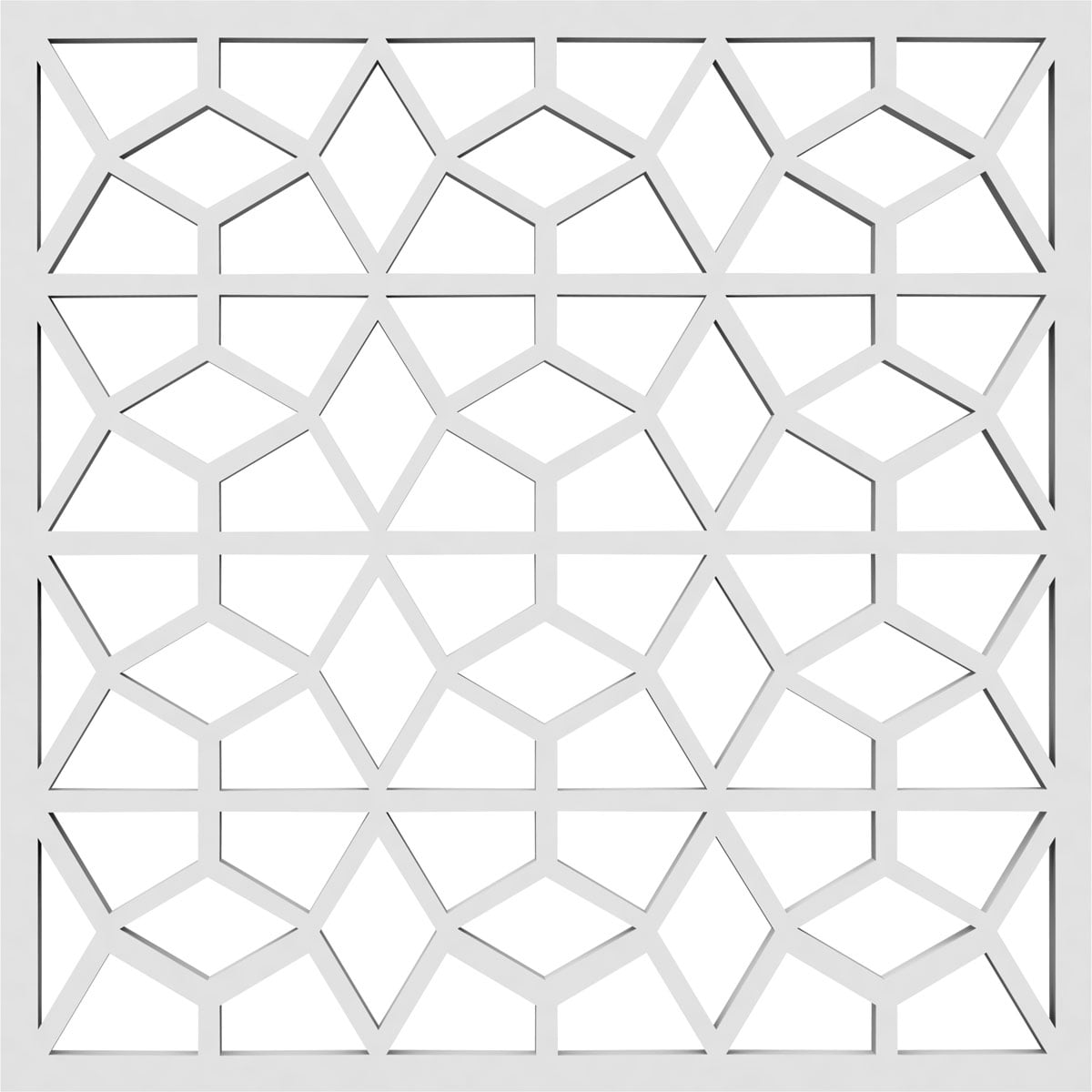 Ekena Millwork 7 3/8"W x 7 3/8"H x 3/8"T Extra Small Akron Decorative Fretwork Wall Panels in Architectural Grade PVC
