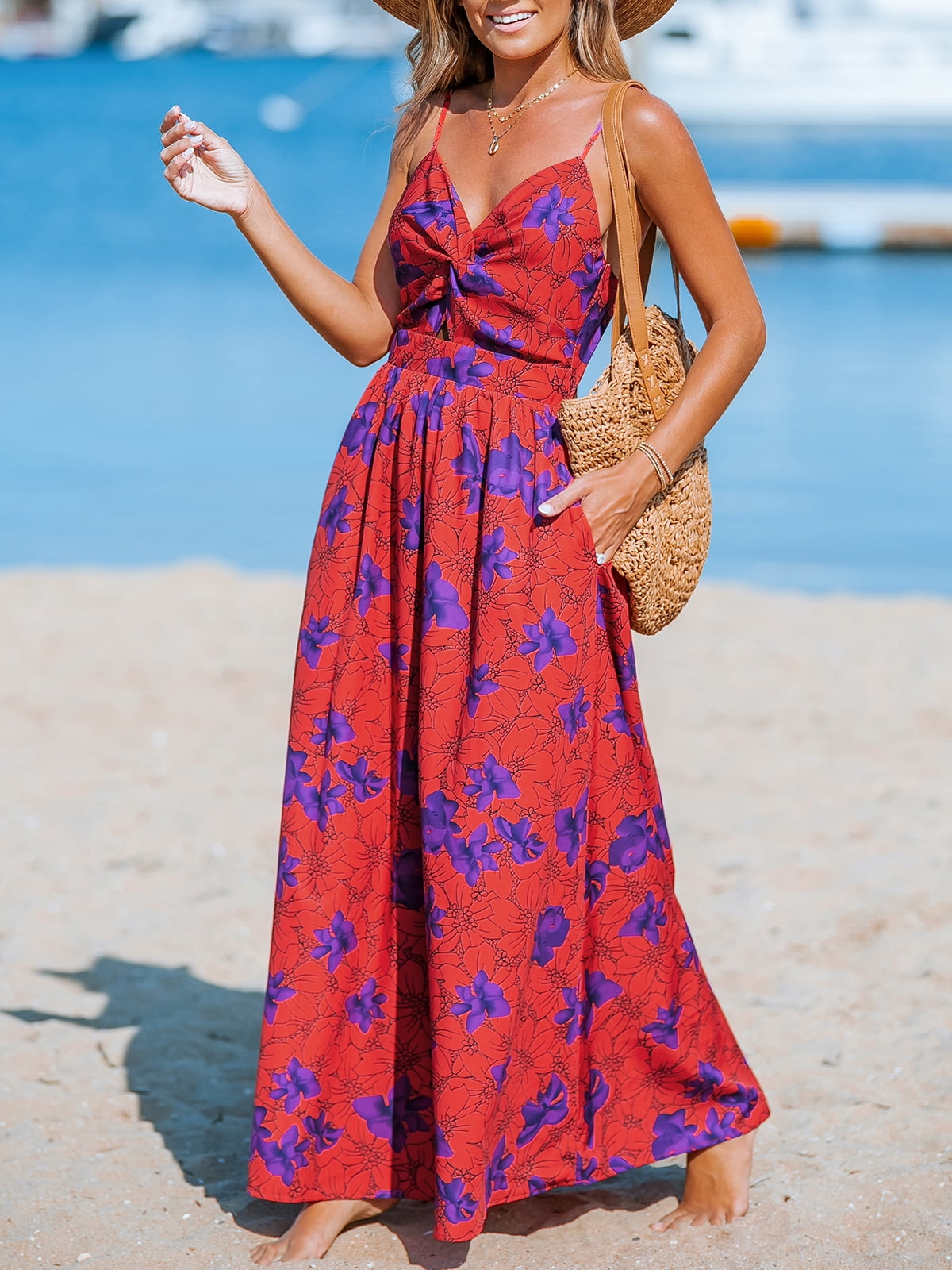 ワンピース Poplin Flower Emb V Neck Dress 328a5e6e-359d-46ec-9b0e-