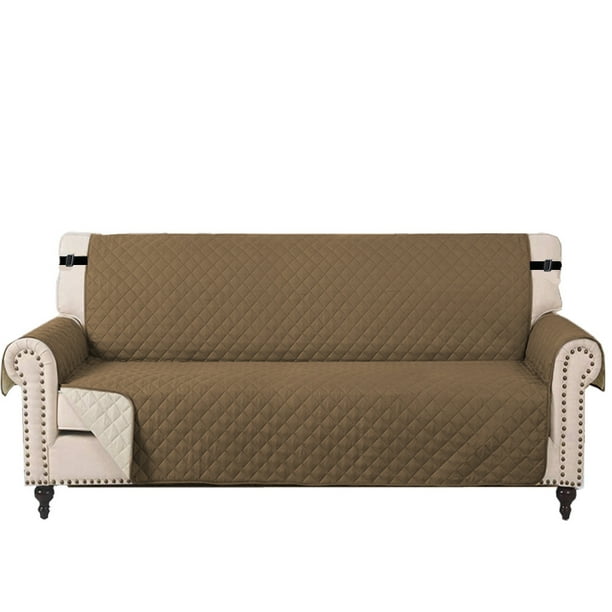 Nvzi Funda de sofá de color sólido para 2 plazas, funda impermeable para sillón reclinable, fácil de instalar, lavable, protector de sofá (caqui oscuro)