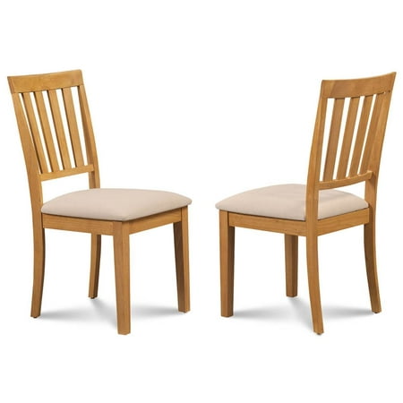 Oak Unfinished Chair - Upholstered Dining Chair in Oak Finish - Set of 2