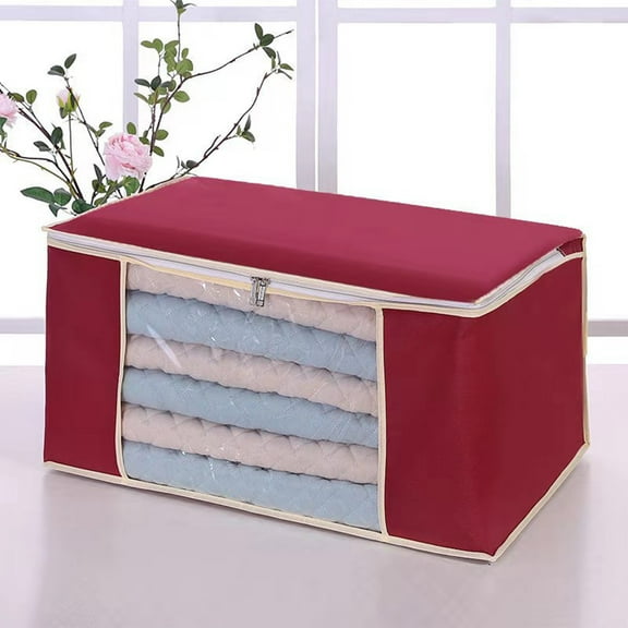 cuyhtdup Sac de Rangement Portable en Tissu Non Tissé pour Vêtements avec Double Fermeture Éclair, Grande Capacité pour Couettes d'Hiver et Plus, Idéal pour Dortoirs, Appartements et Camping - Contient jusqu'à 4 Couettes, 1 Pce
