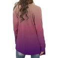 thumbnail image 6 of UAMVSH Plus Size Cardigans for Women Fashion Gradient Color Long Jackets Basic Shawl Collar Long Sleeve Casual Coats Outerwear(X-Large,Purple 2), 6 of 6