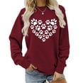thumbnail image 2 of Arlun Womens Dog Mom Sweatshirts Cute Dog Paw Printed Heart Graphic Long Sleeve Crewneck Pullover Sweatshirt Casual Soft Comfy Fall Winter Lightweight Basic Tops L, 2 of 4
