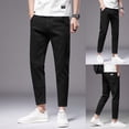thumbnail image 2 of PEASKJP Mens Jeans Relaxed Fit Ripped Slim Fit Skinny Stretch Jeans Pants,Black 32, 2 of 5
