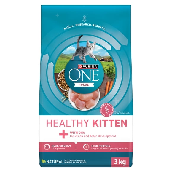 Purina ONE +Plus Healthy Kitten Chicken, Dry Kitten Food, 3 kg