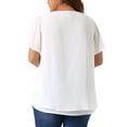 thumbnail image 4 of DARING DIVA Women's Plus Chiffon Ruffle Double-Layered Top 4X White, 4 of 6