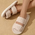 thumbnail image 2 of Women's House Slippers Soft Fuzzy Open Toe Indoor Slippers Memory Foam House Shoes, 2 of 4