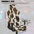 thumbnail image 5 of SCRAWLGOD Fur Pattern Cow Print Brown Beige 4 Pieces Gaming Chair Cover, Stretchable Computer Seat Cover with Armrest Cushion Removable Washable Rotating Chair Protective Slipcover, 5 of 7