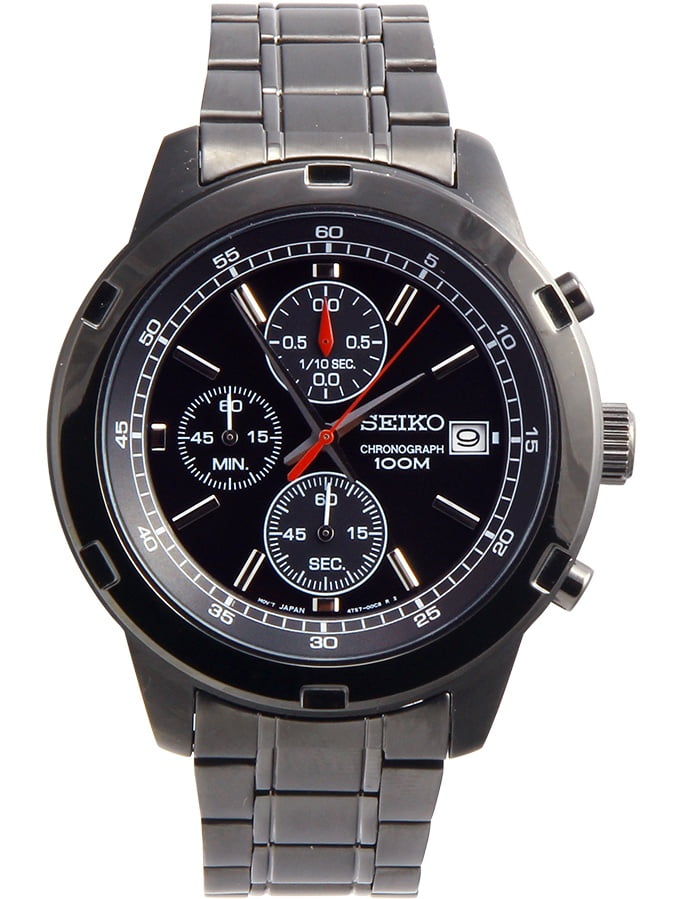 seiko men's chronograph stainless steel watch