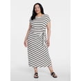 thumbnail image 3 of Time and Tru Women's and Women's Plus Side Tie Midi Dress with Dolman Sleeves, Sizes XS-4X, 3 of 5