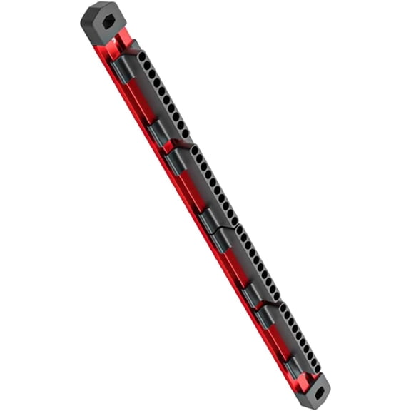 Pro-Series Aluminum Magnetic Hex Bit Organizer Sliding Rail Heavy Duty Holder High Strength Magnetic Secure Grip 40 Slot High Capacity CNC Machined Compact Storage for Workshop and Garage