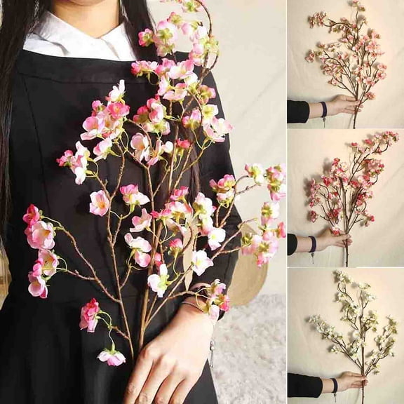 Walbest 38.2 Inch Artificial Cherry Blossom Branches Flowers Stem Silk Tall Fake Flower Flower Arrangement for Home Party Wedding Decor (Cherry Blossom, Pack of 1)