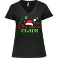 thumbnail image 3 of Inktastic Mawmaw Claus with Christmas Santa Hat and Snowflakes Women's Plus Size V-Neck T-Shirt, 3 of 5