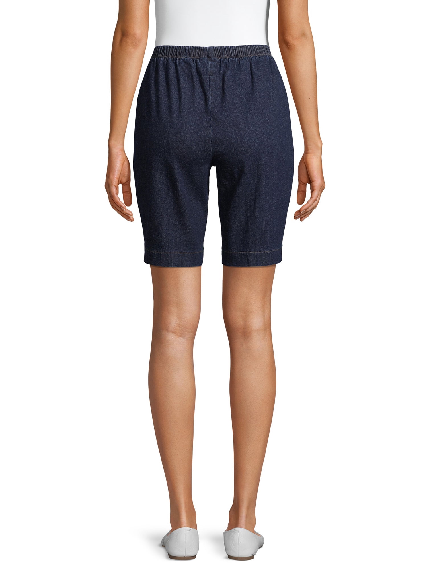 RealSize Women's 2-Pocket Pull On Stretch Shorts, Available in Petite Sizing