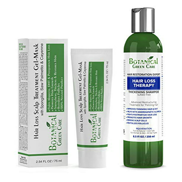 Hair Loss Therapy Shampoo & Scalp Treatment Mask Value Set (2 items) - Saw  Palmetto Hair Growth For Hair Thinning Prevention Alopecia DHT Blocking.  Doctor Developed 