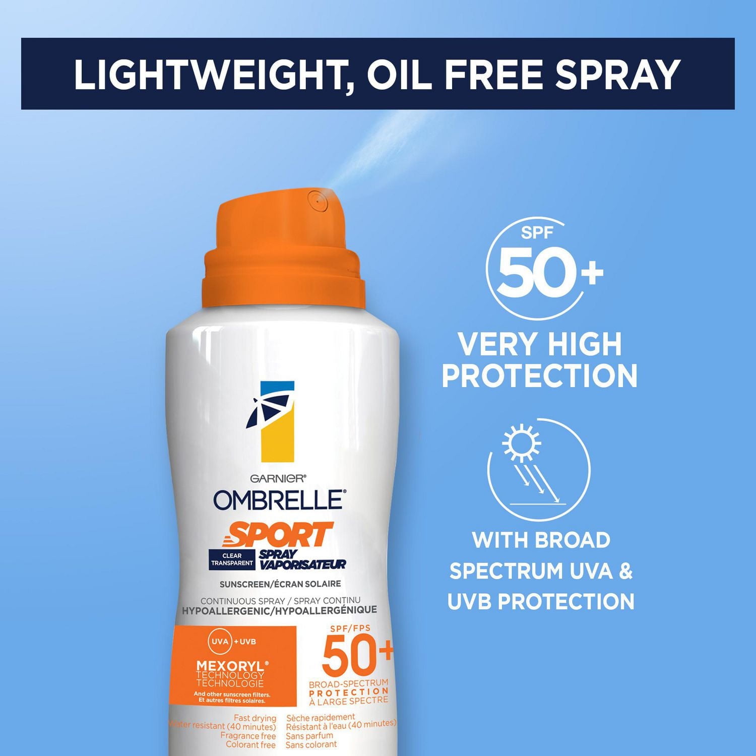 Ombrelle Sport SPF 50+ Sunscreen Spray, 122g