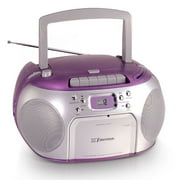 Emerson CD Radio Cassette Boombox, Purple