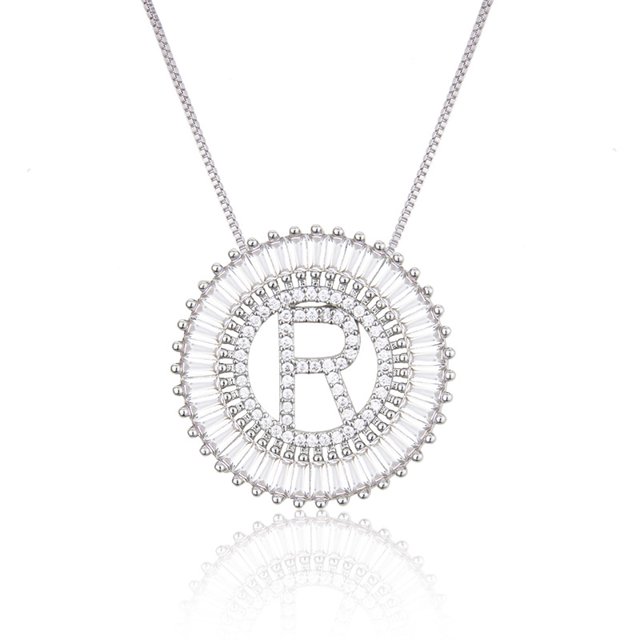 Collier Pendentif Alphabet A-Z Breloques Femme Chaîne Lettre Initiale