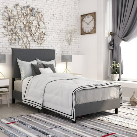 Janford Upholstered Bed - Gray Linen - Full - Dorel Home Products