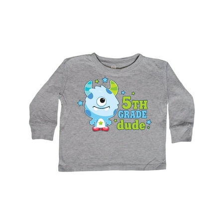 

Inktastic 5th Grade Dude with Cute Blue Monster Gift Toddler Boy Girl Long Sleeve T-Shirt