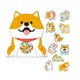 thumbnail image 1 of Lindo Perro Shiba Inu Pegatina 30 pegatinas de perro Shiba Inu, manual creativo, pegatinas Kawaii DIY (naranja), 1 of 7