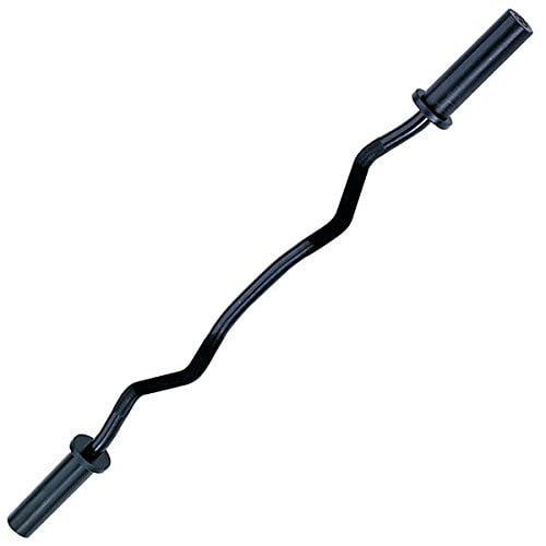 Body-Solid OB47B 47 in. EZ Curl Olympic Bar for Bicep and Triceps Exercises, 300 Lb. Weight Plate Capacity, Black