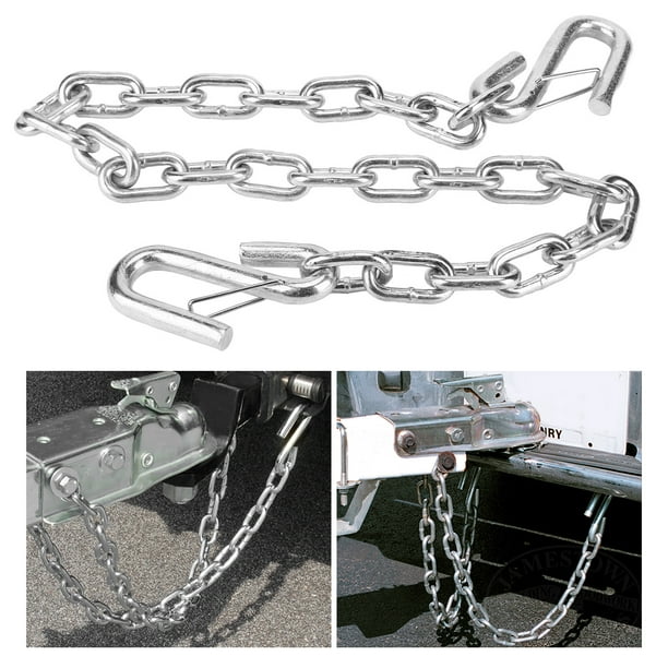 Trailer Chain, Anti Break Tow Chain 3500lbs Practical High Strength With  Double Spring Clip Hooks For RV 