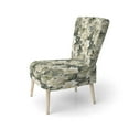 thumbnail image 3 of Designart "Second Oasis In Neutral Tropics I" White Tropical Upholstered Accent Chair - Tropical Arm Chair For Living Room, 3 of 7