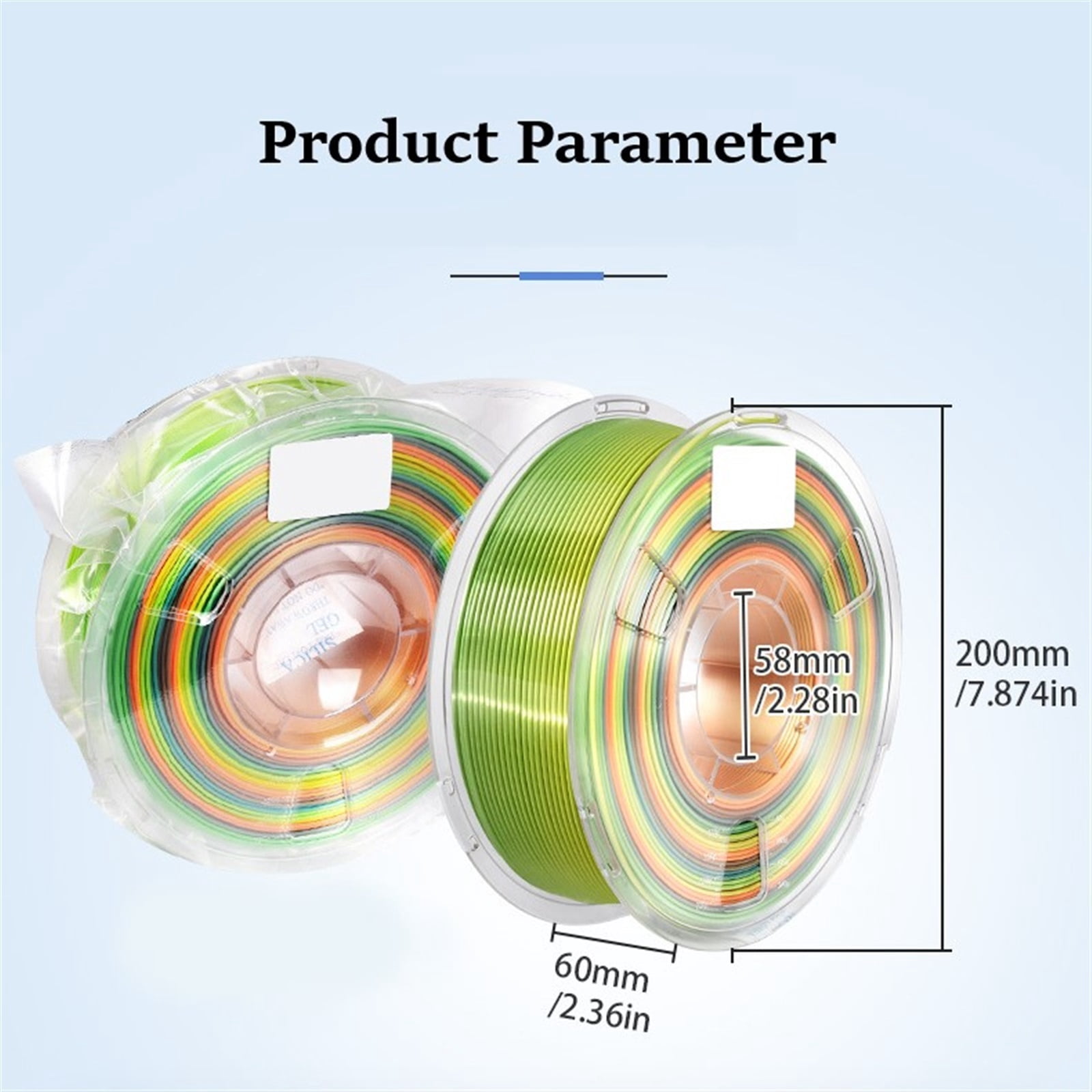 3D Printer Filament Multicolor Gradient Silk PLA Filament 1.75mm 1kg Spool Gradually Changing Color 3D Printing Materials