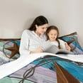 thumbnail image 5 of Homewish Boho Texas Stars Queen Comforter Set,Rustic Flower Floral Bedding Sets,Colorful Graffiti Striped Bedding Comforter Set For Girls Boys,Ultra Soft Home Decor,3 Pieces, 5 of 8