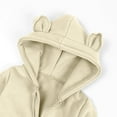 thumbnail image 3 of Toddler Baby Solid Bear Onesie Infant Fluffy Cute Bear Ears Hooded Rompers 2024 Trendy Zipper Fleece Warm Jumpsuit for Winter 0-24M, 3 of 4
